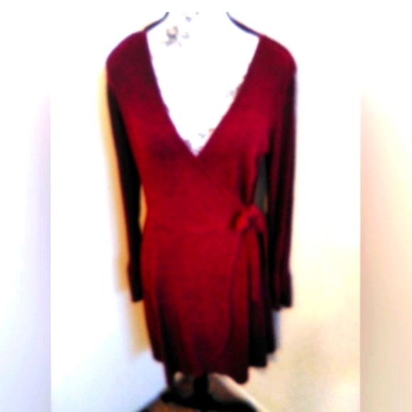 Xhilaration Faux Wrap Sweater Dress - Picture 2 of 3